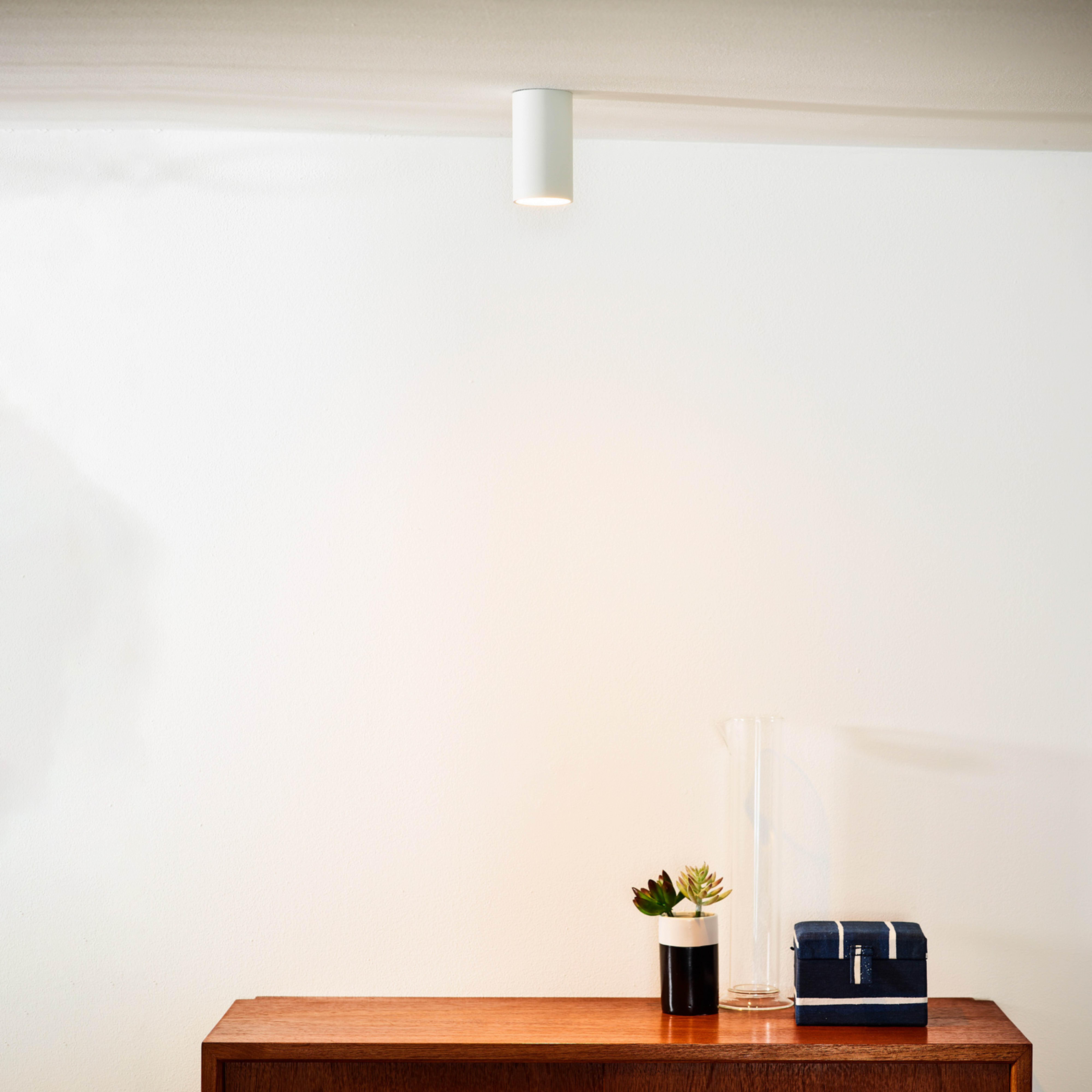 Candeeiro de teto LED Delto regulável a quente, redondo, branco