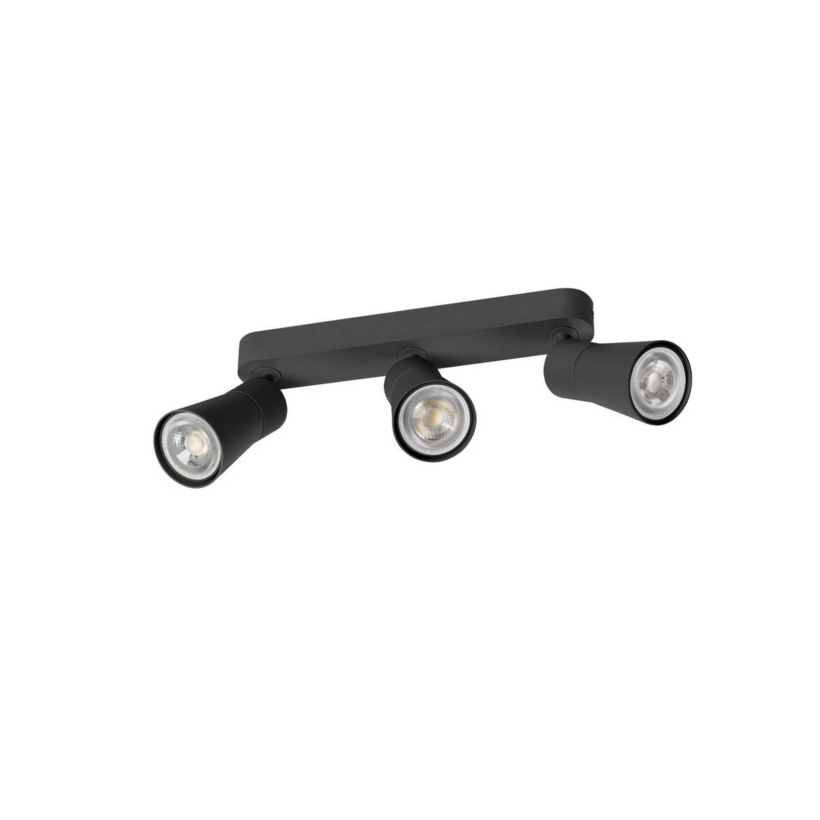 SLV Deckenlampe Puri 2.0 Cone, schwarz, Länge 26 cm, 3-flg.