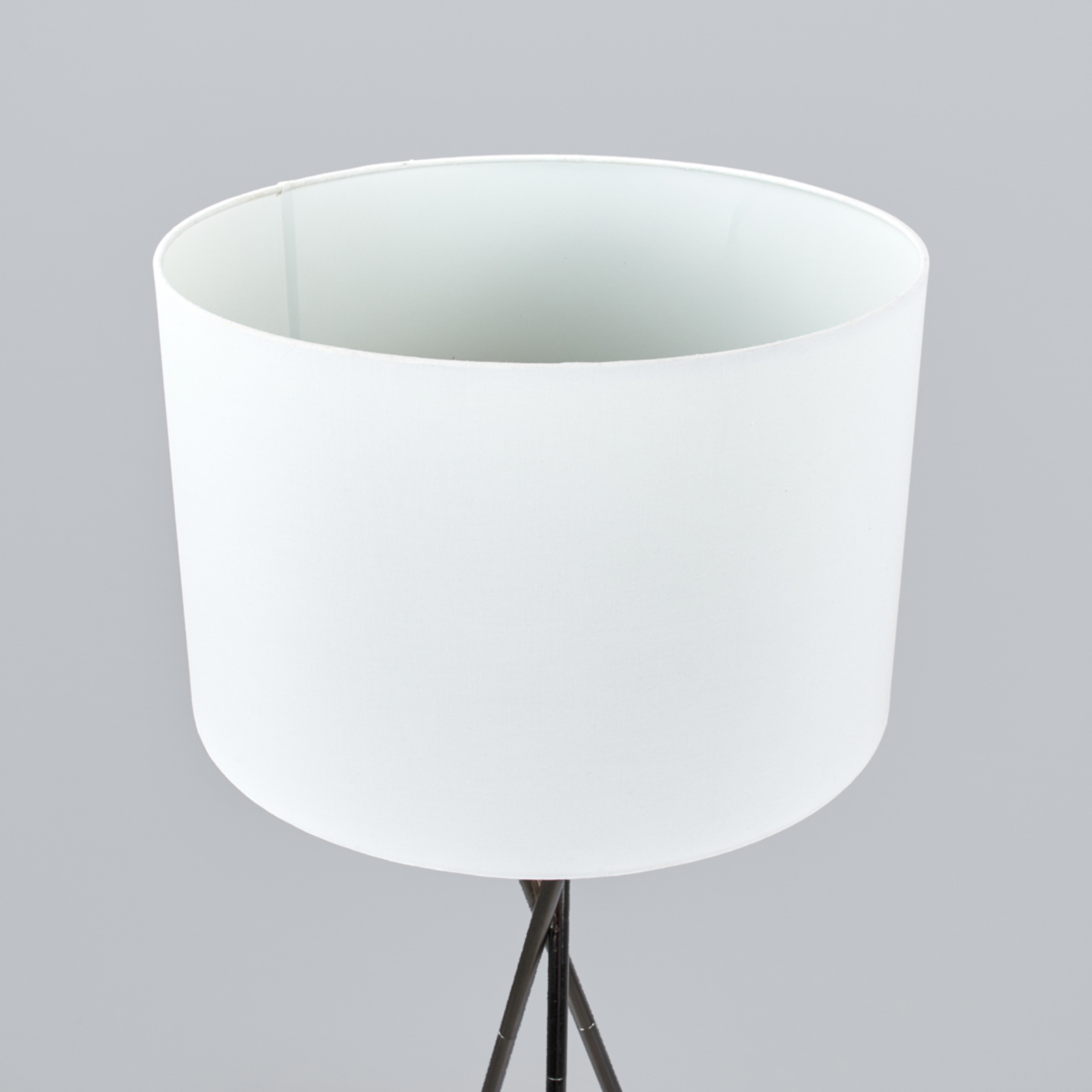 Tripod floor lamp Fiby, white fabric lampshade