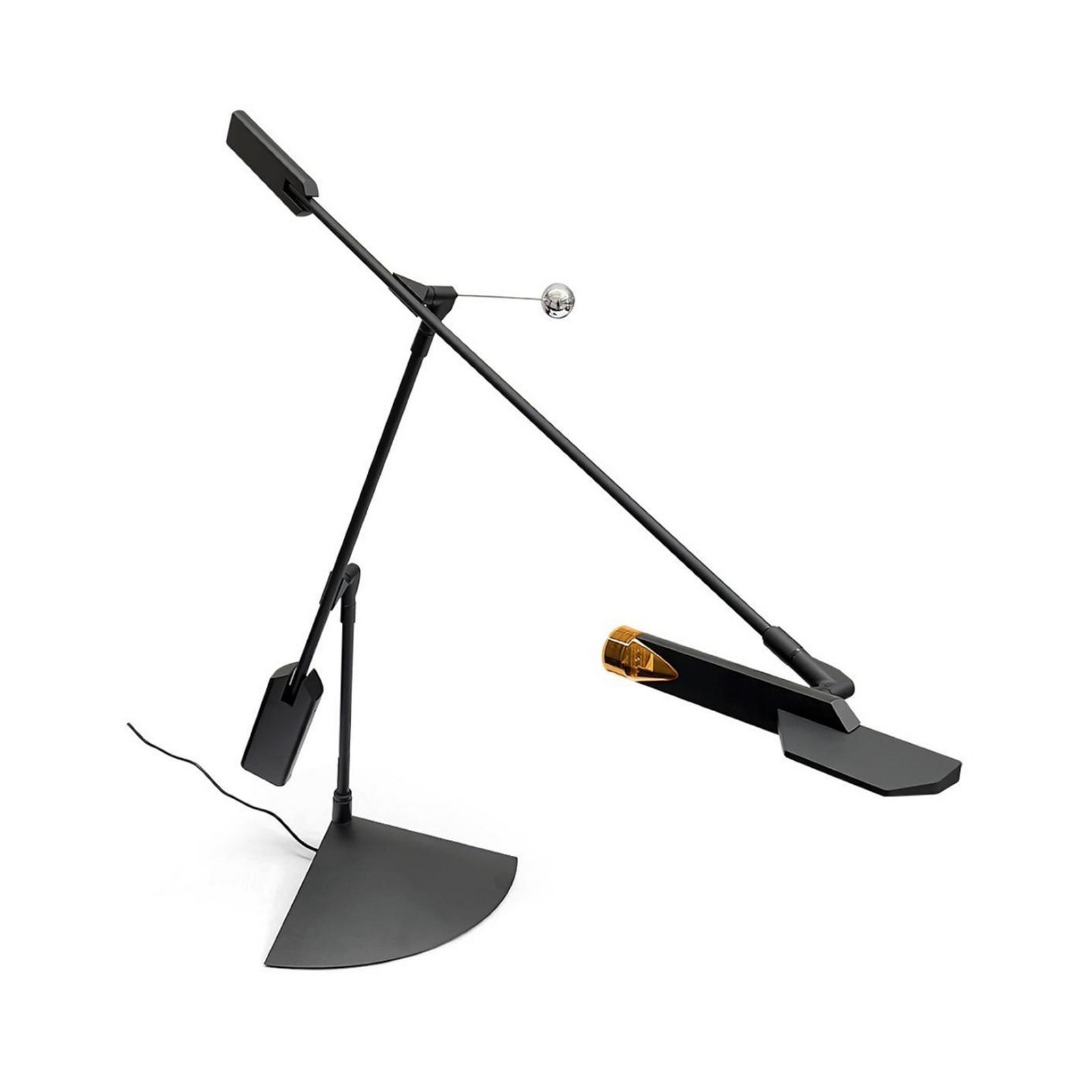 Halley LED-Tischlampe, schwarz, Ausladung 100 cm - Stilnovo