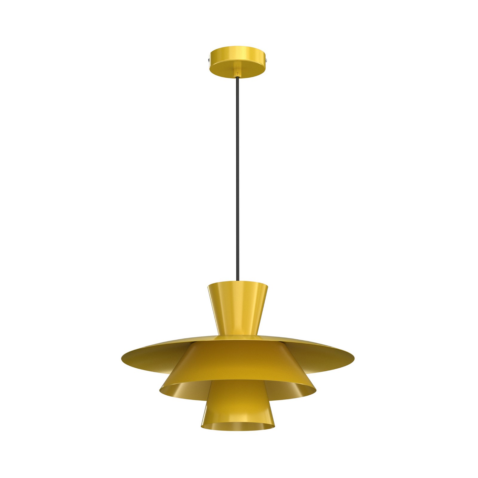 Suspension Plato, jaune moutarde, métal, Ø 38 cm, E27