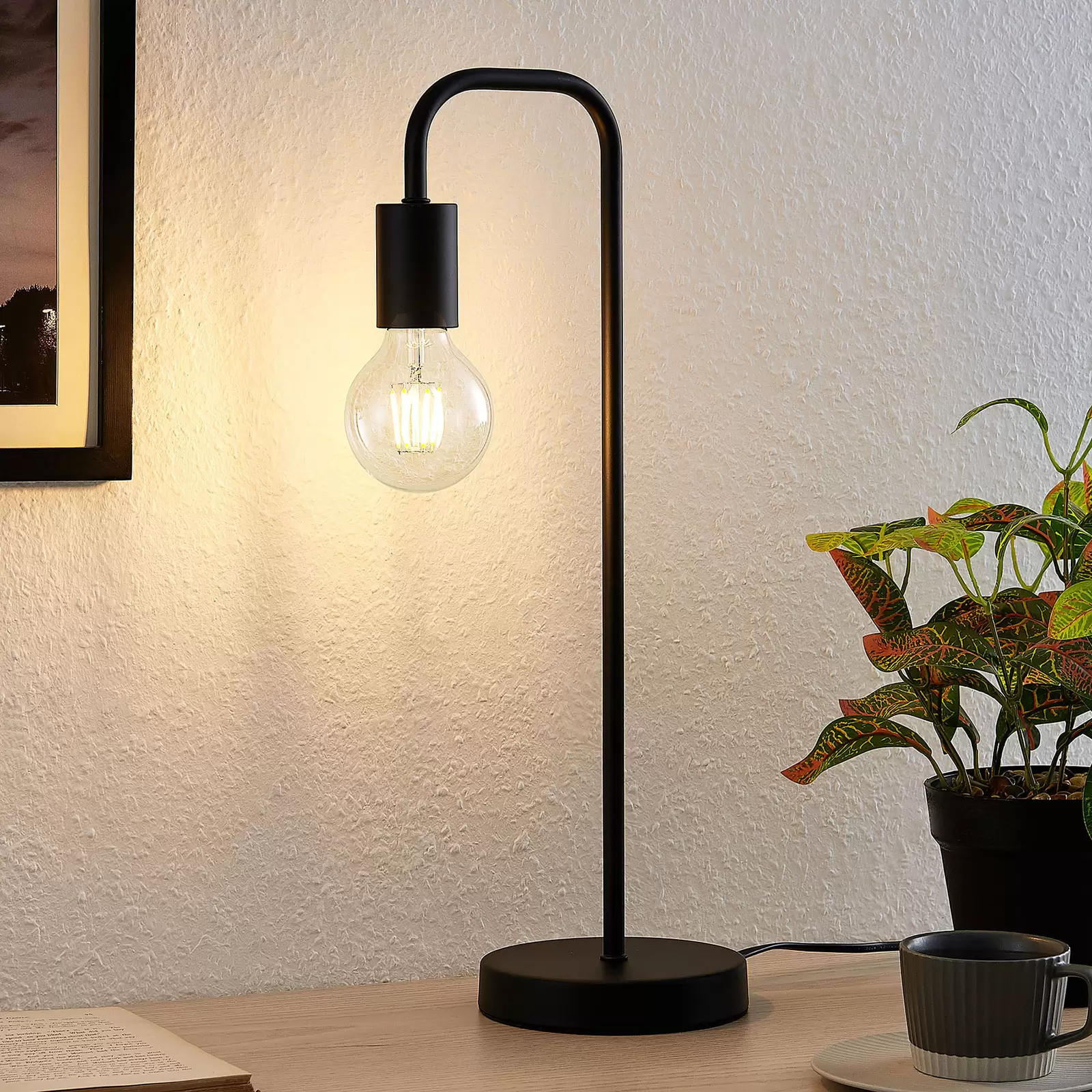 Lindby Lampada con morsetto 'Baris' (Moderno) colore Nero, in Metallo ad  es. Studio & Ufficio (1 luce, lampadina inclusa) lampada da tavolo, lampada