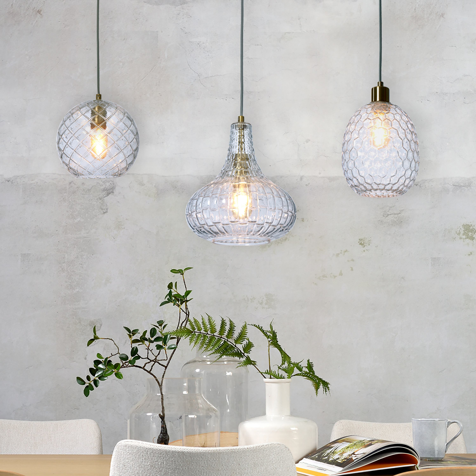 It's about RoMi Venice pendant light, clear, drop, glass