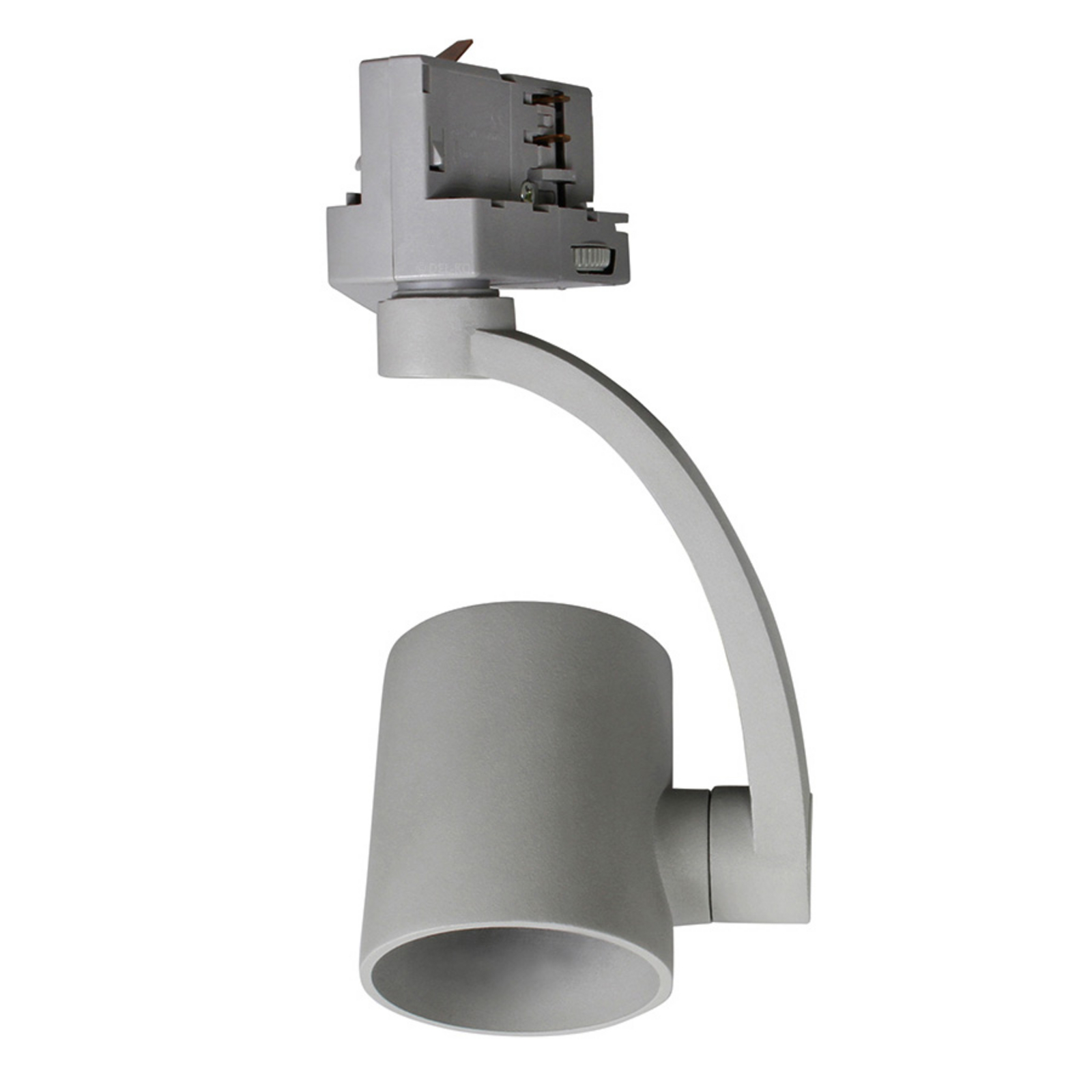 BIOleDEX Tres spotlight for 3-circuit track, E27, grey, for Living / Dining Room, aluminium, E27, 50 W, energy efficiency: A++, H: 17 cm
