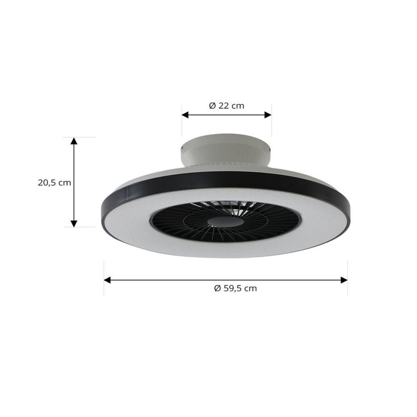 Paavo LED Smart Ventilador de techo Negro - Lindby