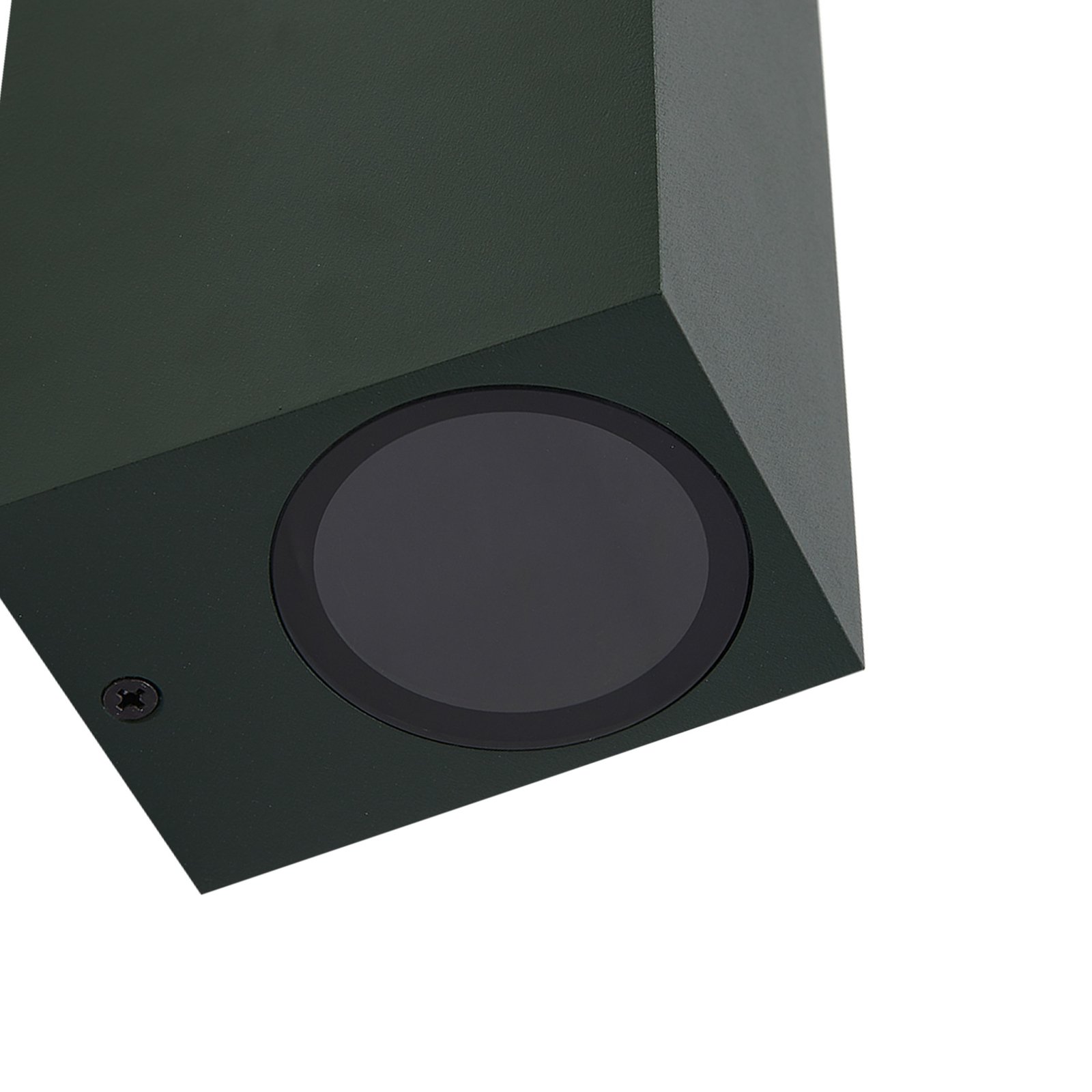 Lindby outdoor wall light Fijona, dark green, aluminium, height 15 cm