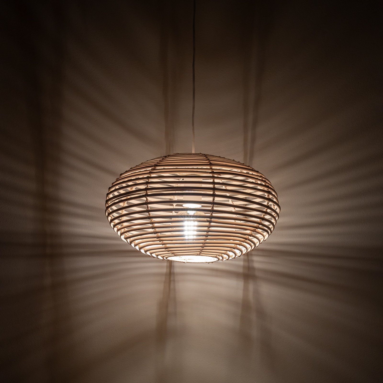 Hängeleuchte RATTAN, Ø 40 cm, naturbraun, Rattan, E27