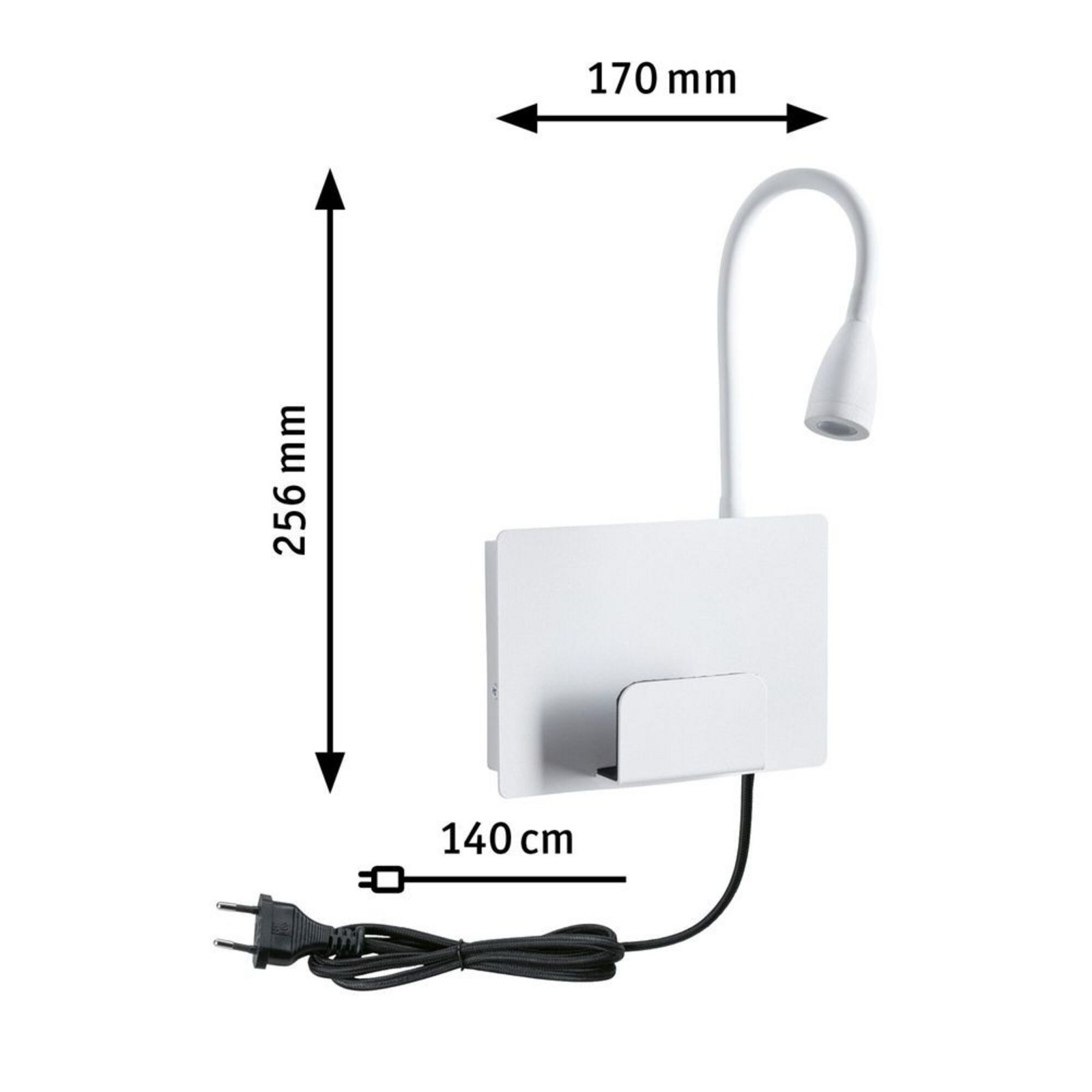 Halina LED Candeeiro de Parede USB C Matt Branco - Paulmann