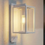 Lucande utendørs vegglampe Ferda, fatning nederst, grå, IP44