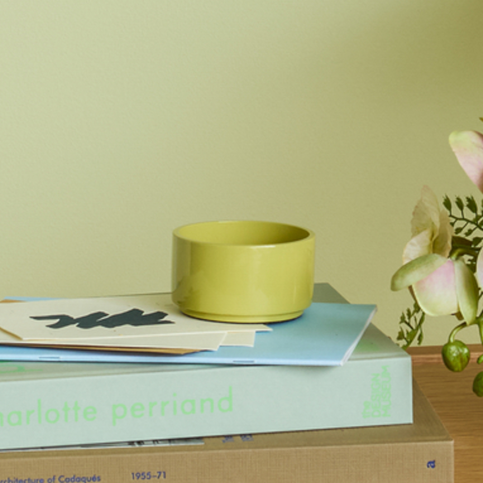 Juego de 3 cajas de almacenamiento Kanso en azul/gris claro/amarillo - Hübsch