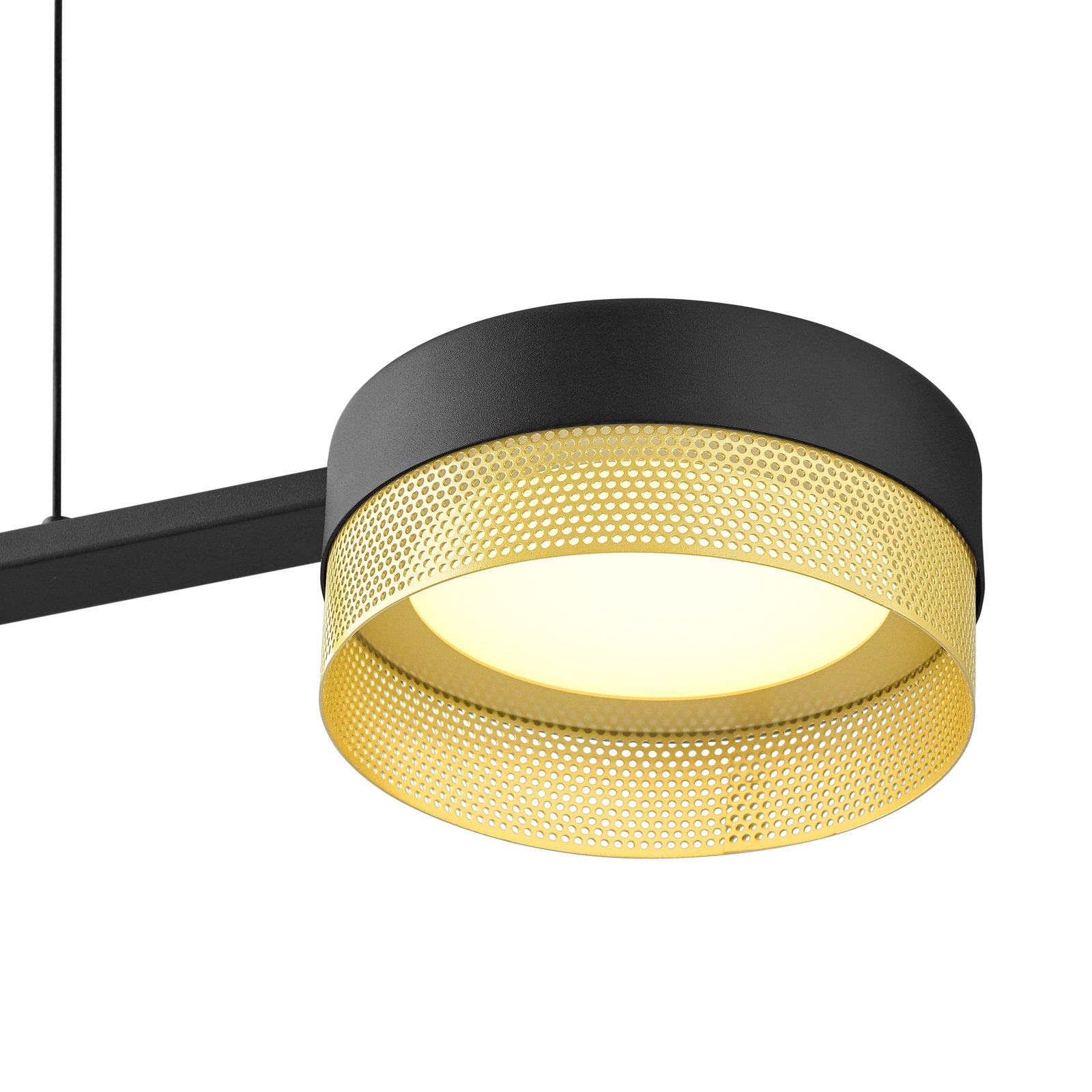 LED-hänglampa Mesh 3 lampor dimmer svart/guld