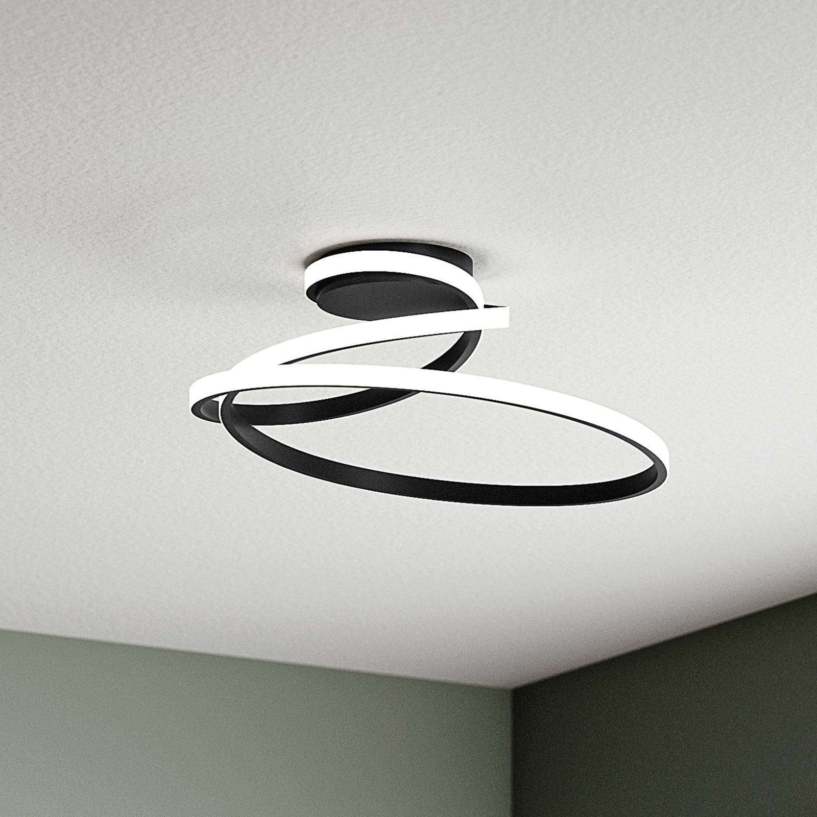 LED-Deckenlampe COASTER, schwarz, Länge 50 cm, Metall, CCT günstig online kaufen