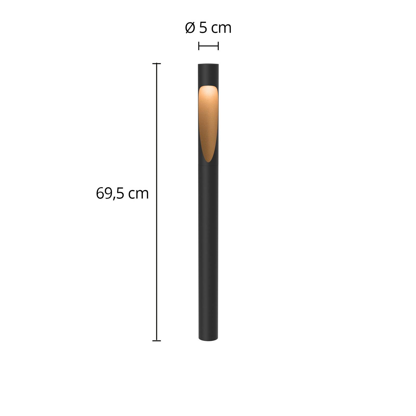 Louis Poulsen Wegeleuchte Flindt, 927 schwarz 70 cm Fuß 24 V günstig online kaufen