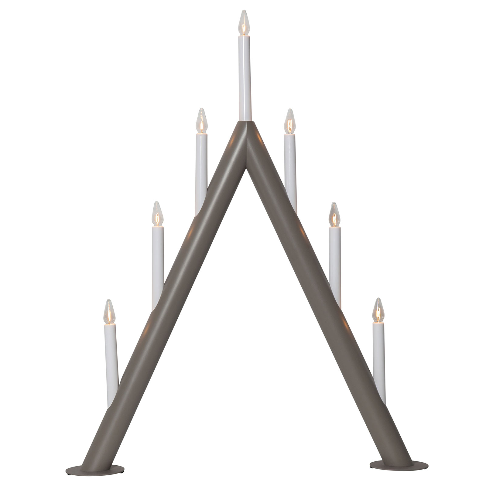 Circum candelabra, pointed, 7-flame, grey-brown