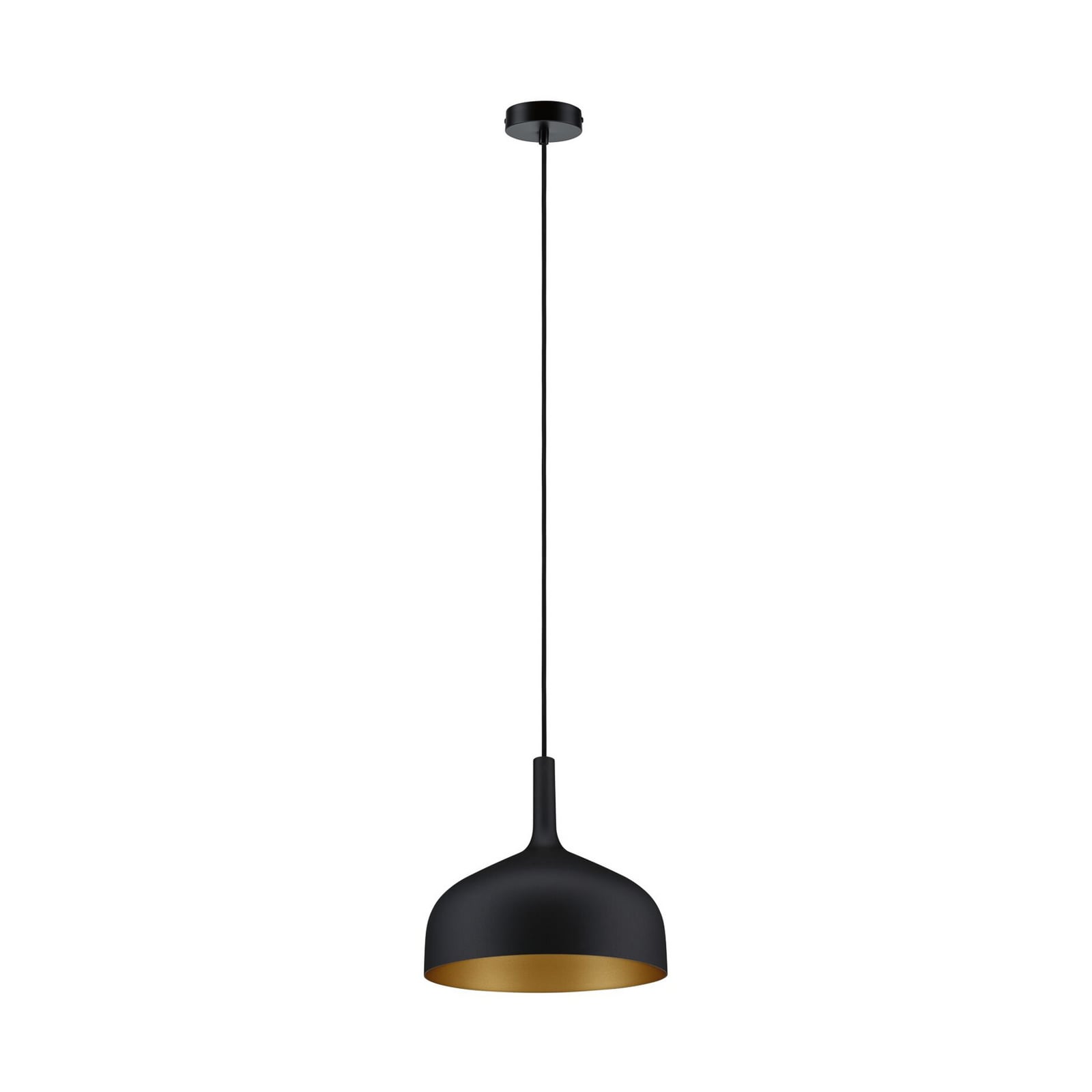 Paulmann hengelampe Embla II, svart-gull, Ø 30 cm, metall