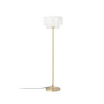 Meritt vloerlamp, messing/transparant, hoogte 160 cm, glas - Lucande