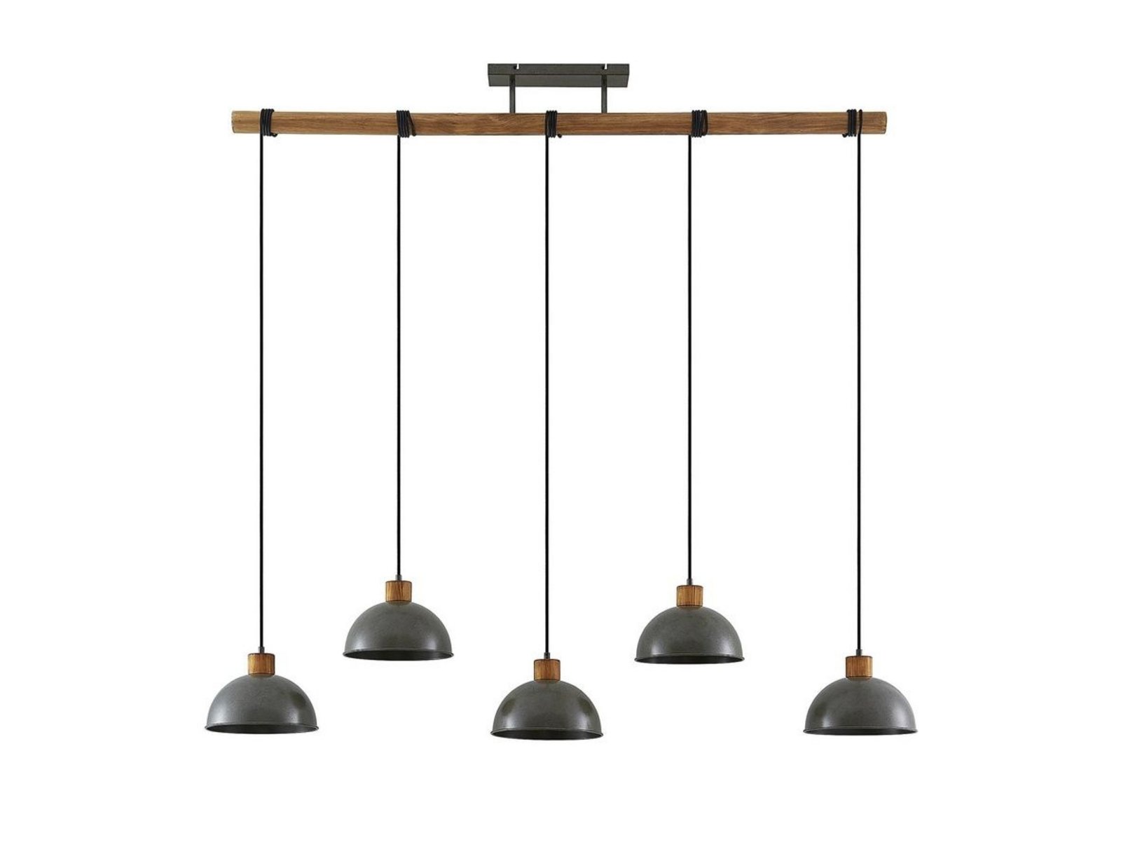 Durbis 5 Závěsná Lampa Dark Grey/Wood - Lindby