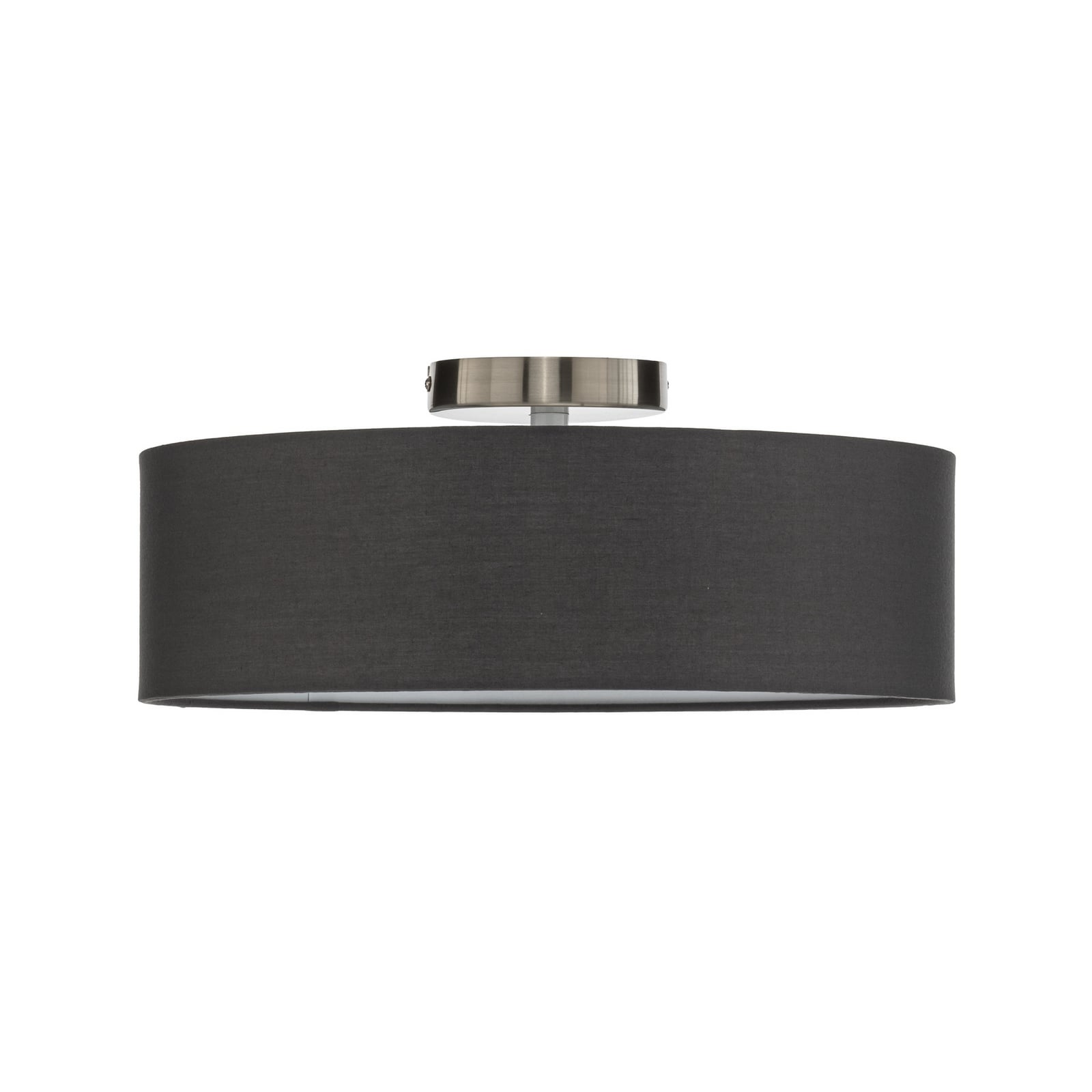 Lindby taklampa Sebatin, Ø 40 cm, grå, tyg, E27 Lindby taklampa Sebatin, Ø 40 cm, grå, tyg, E27