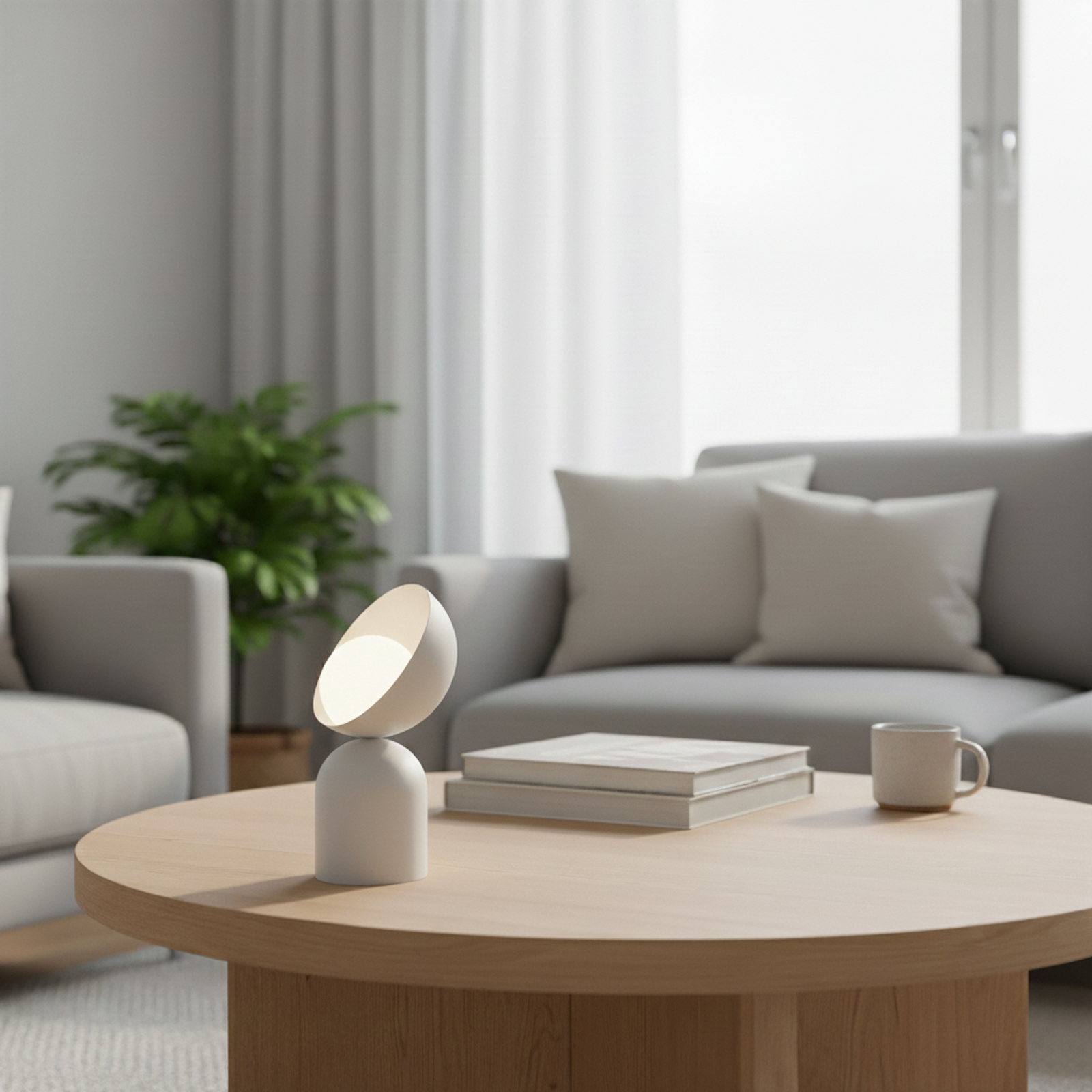 Lámpara de mesa Boto LN1, beige, acero/vidrio, altura 31 cm, G9