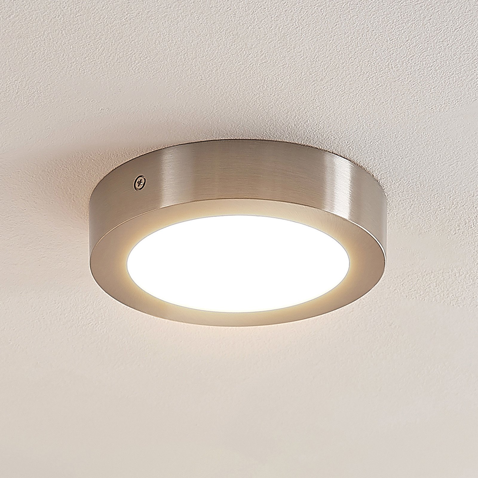 ELC Merina LED plafondlamp downlight nikkel 17cm
