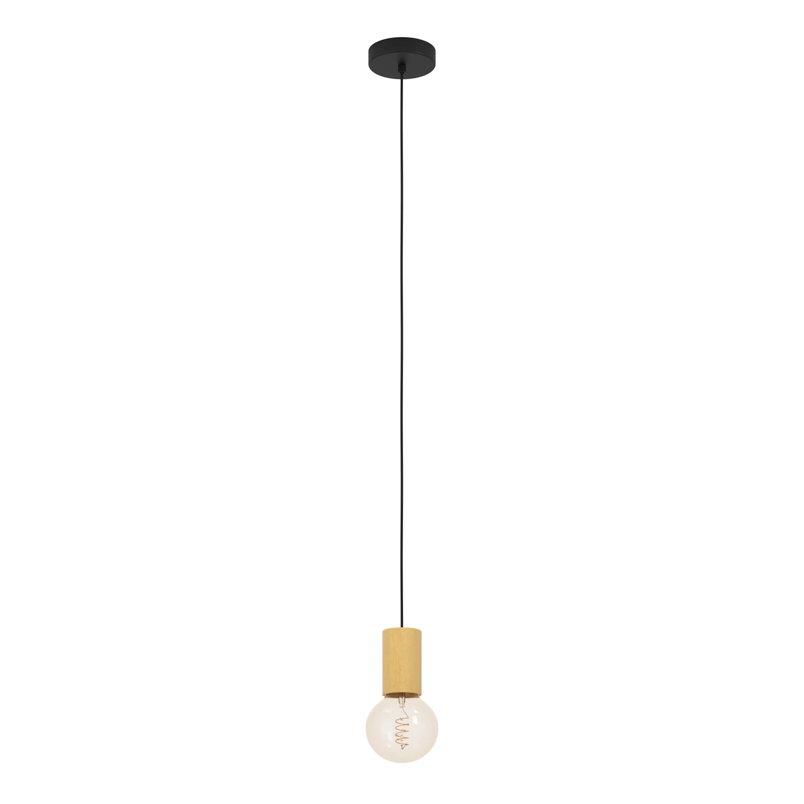 Hänglampa Pozueta 1, 1 lampa, svart/brun