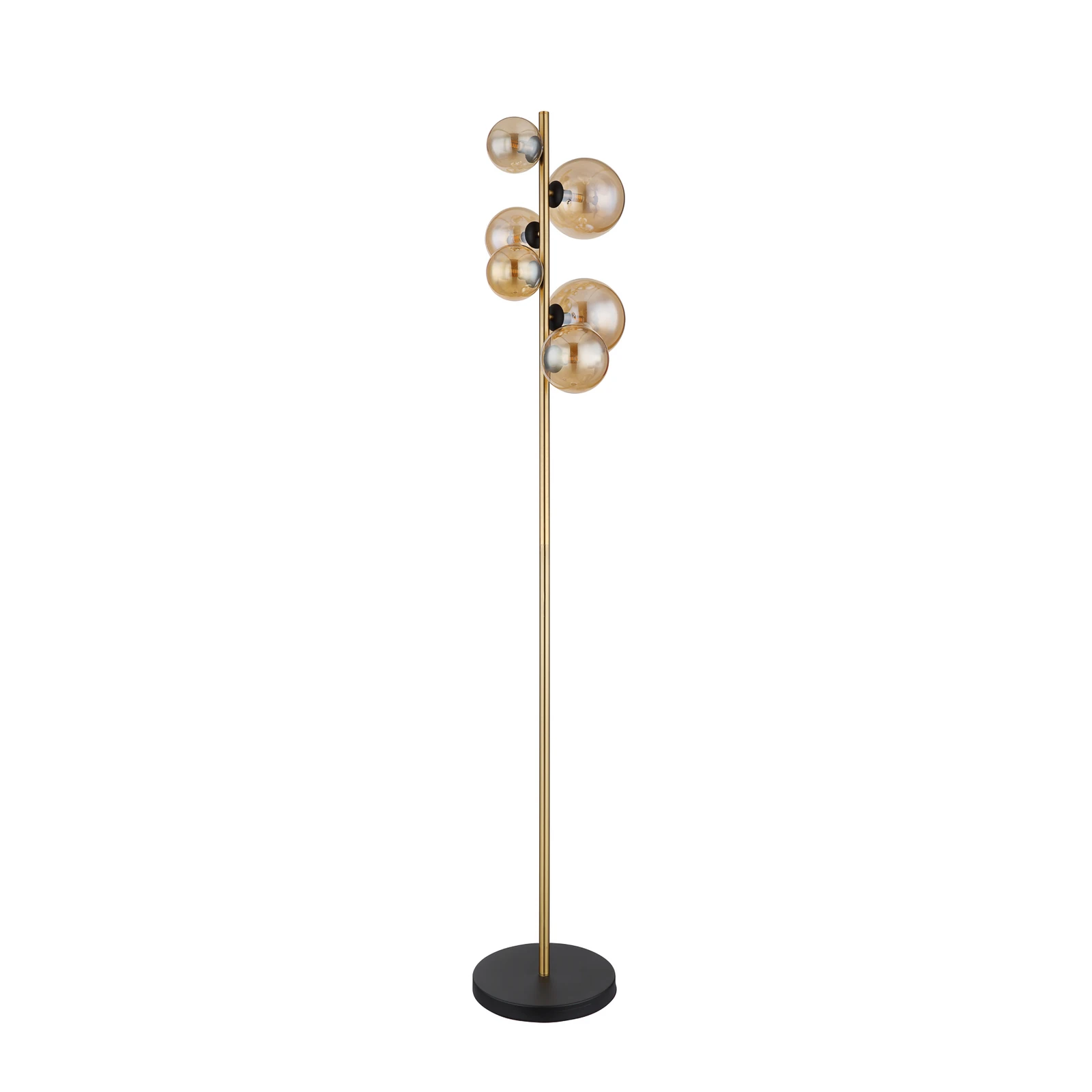 Lampadar Riha, înălțime 155 cm, culoare chihlimbar/alamă, metal