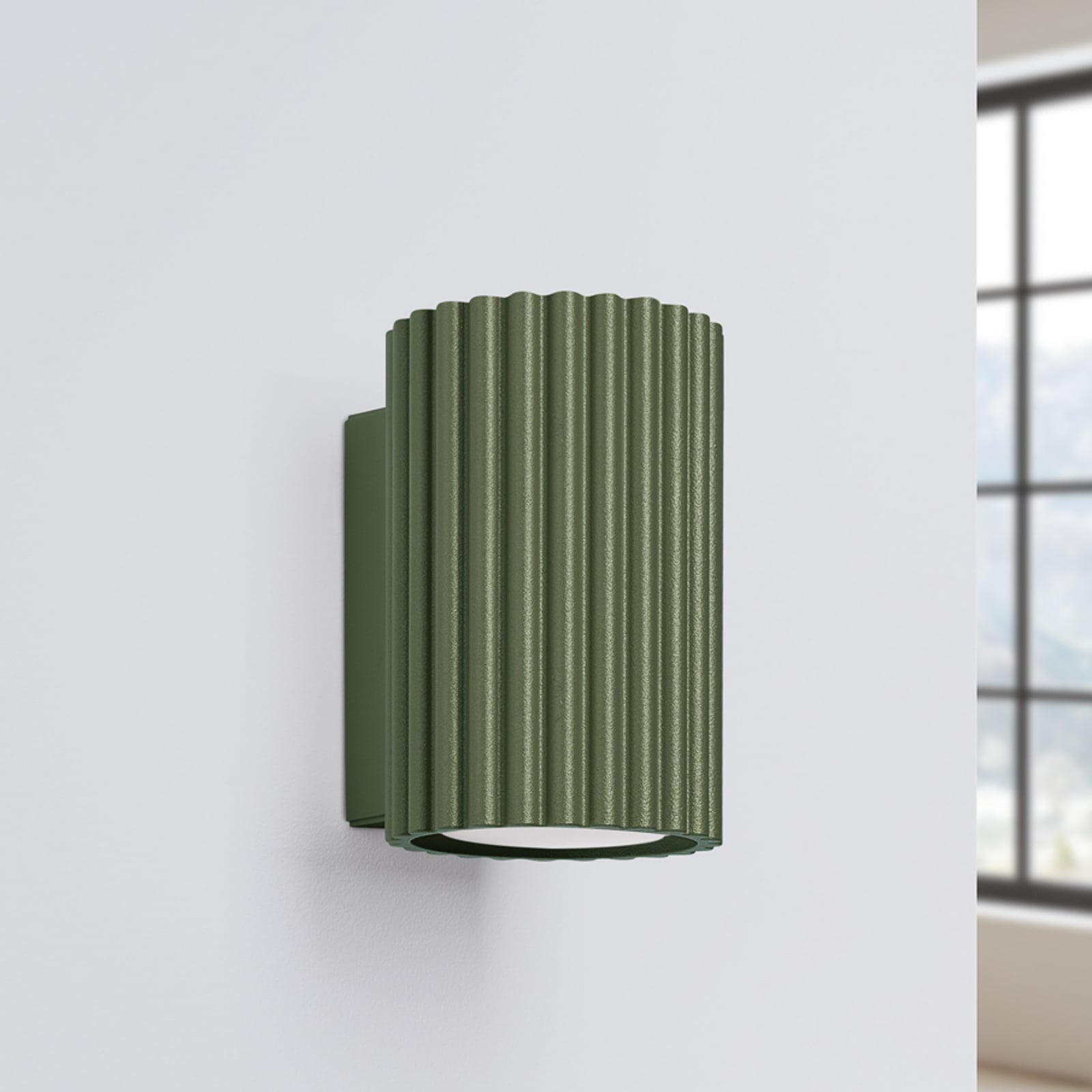 ALORA fali lámpa Magasság 10 cm olajzöld fém 1 x GU10 - SOLLUX