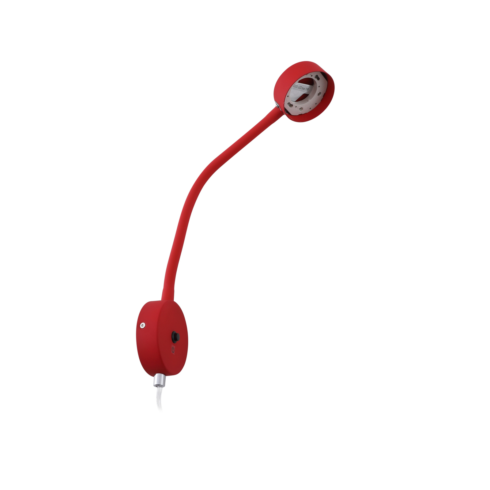 Lindby Jyla wall lamp, red, GX53, flexible arm, plug