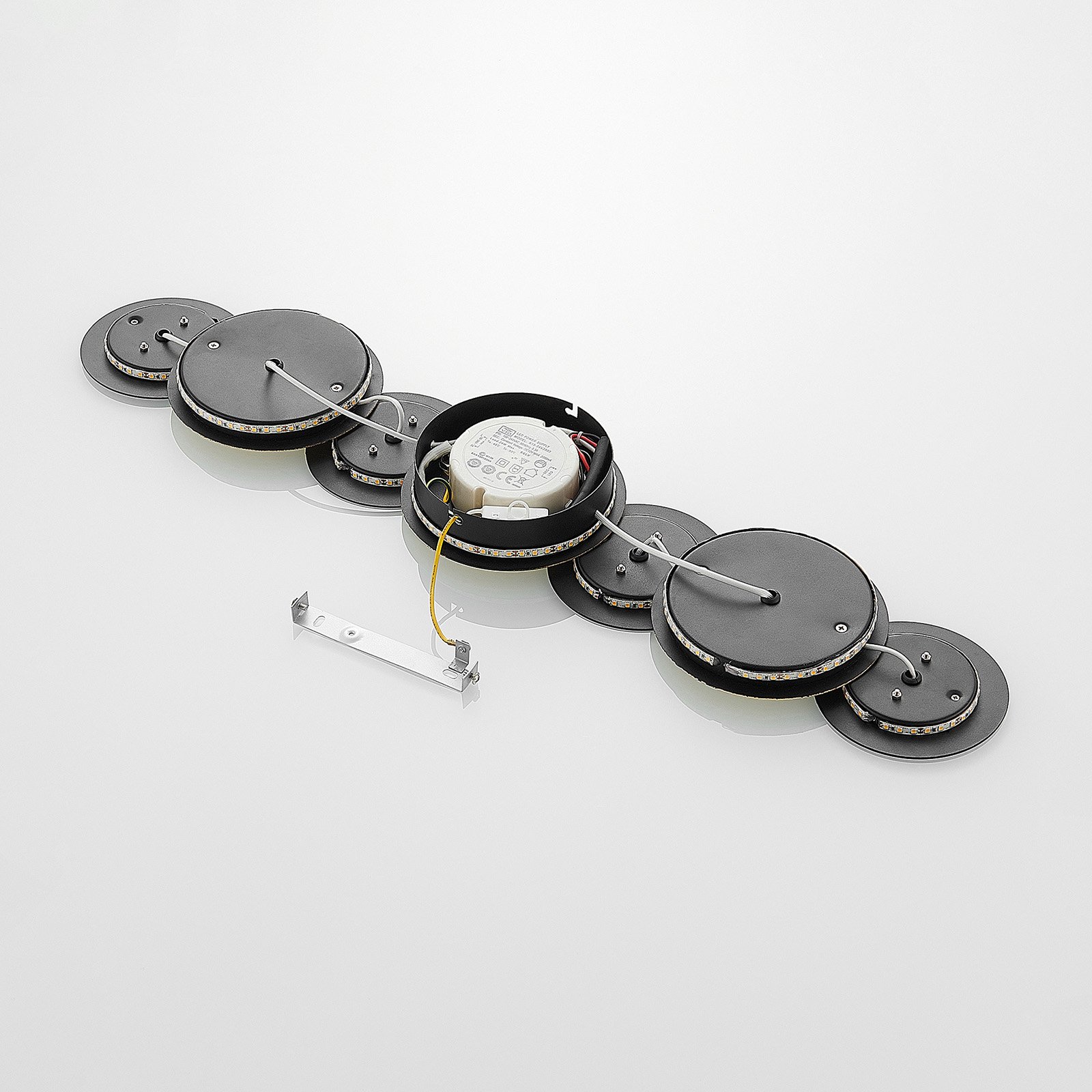 Grazyna 9 LED Wall Lamp Black/Gold - Lindby