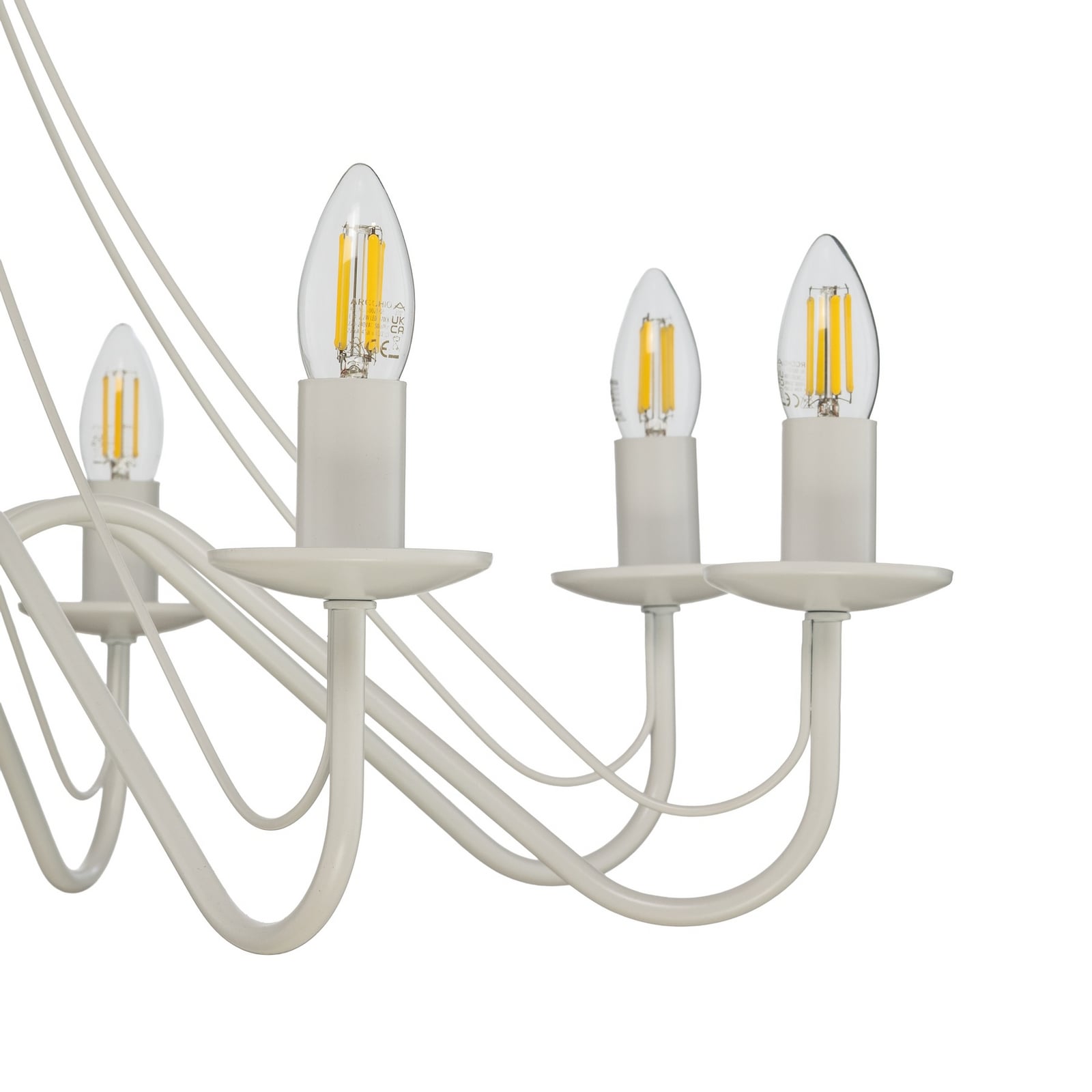 Ljuskrona Malbo, vit, metall, 8 lampor, E14