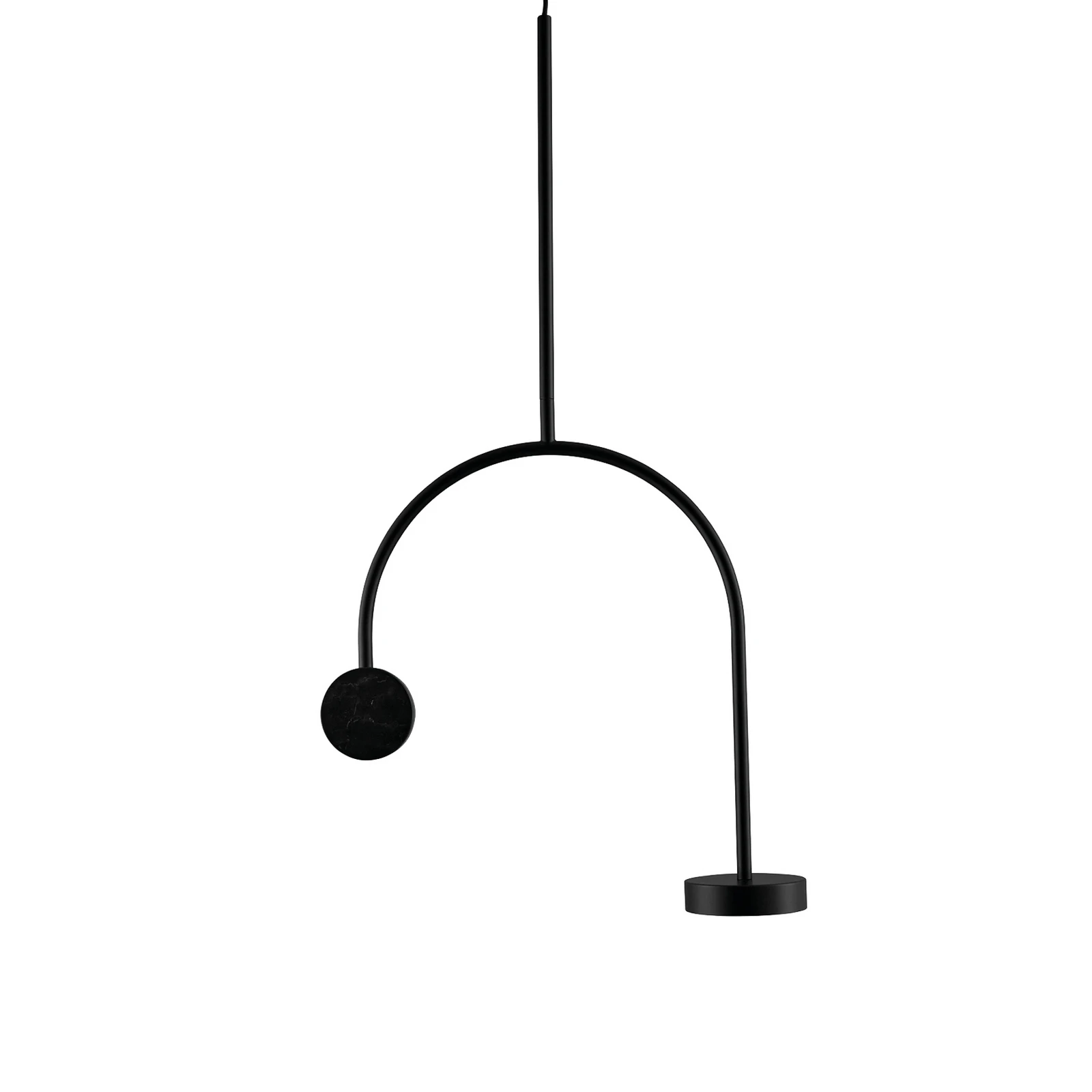 Lampada a sospensione AYTM Grasil LED, nero, marmo, altezza 97 cm