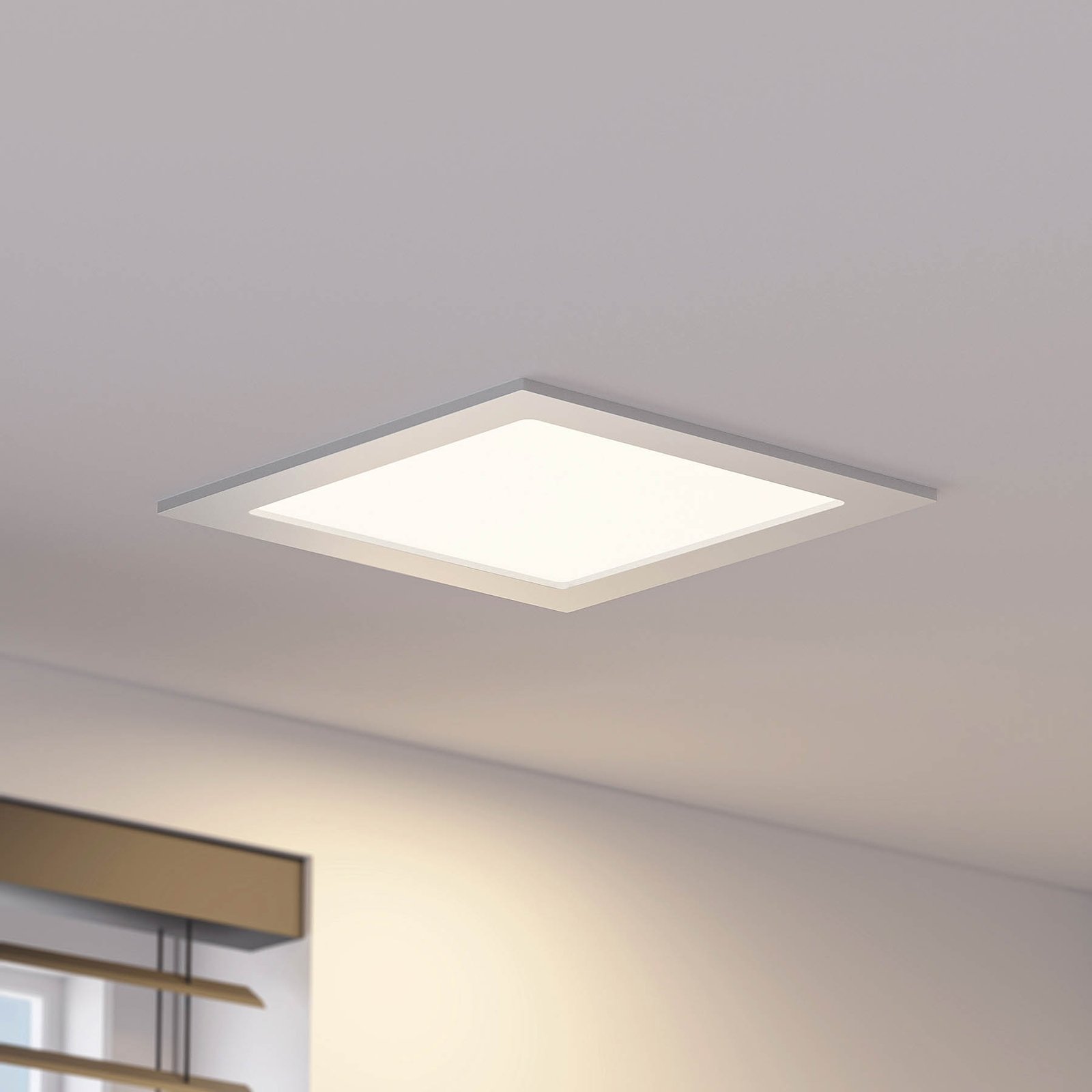 Prios Helina LED recessed light, silver 22 cm 24 W