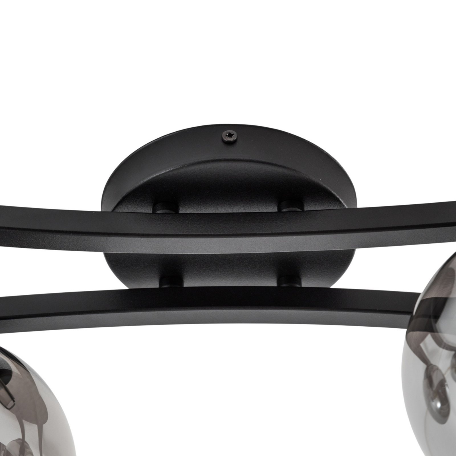 Stropní svítidlo Opus, délka 84 cm, kouřově šedá/černá, 4 světla.