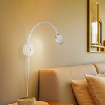 Lindby wandlamp Jyla, wit, lens, 4.200 K, GX53, flexibele arm