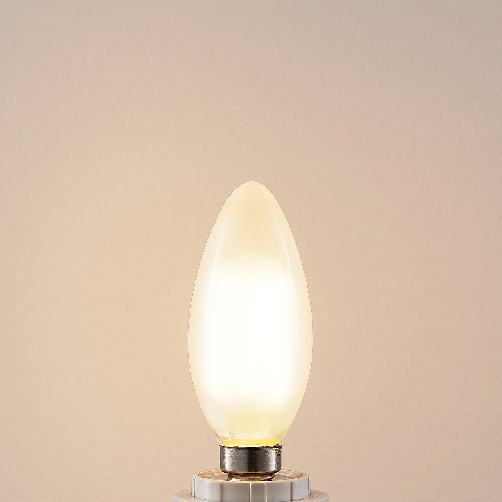 Lampada LED E14 4W 2,700K vela regulável mate conjunto de 2