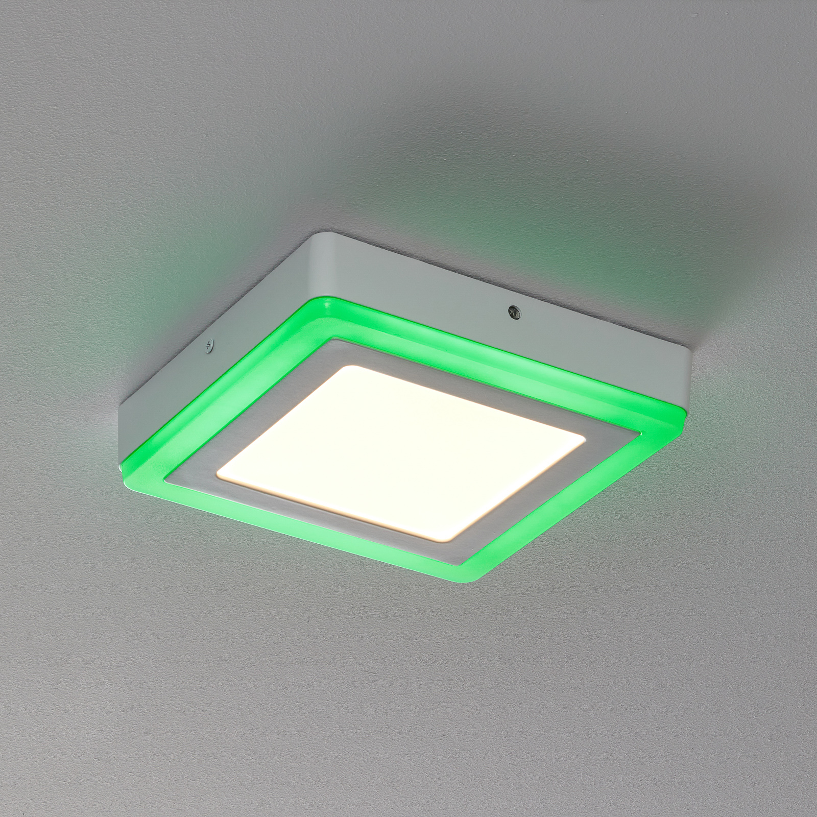 LEDVANCE LED Color+white square wall lamp 20 cm, for Living / Dining Room, aluminium, PMMA, 19 W, energy efficiency: A+, W: 19.6 cm, H: 19.6 cm