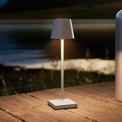 Nuindie pocket LED lampada da tavolo ricaricabile, grigio, IP54, dimmerabile