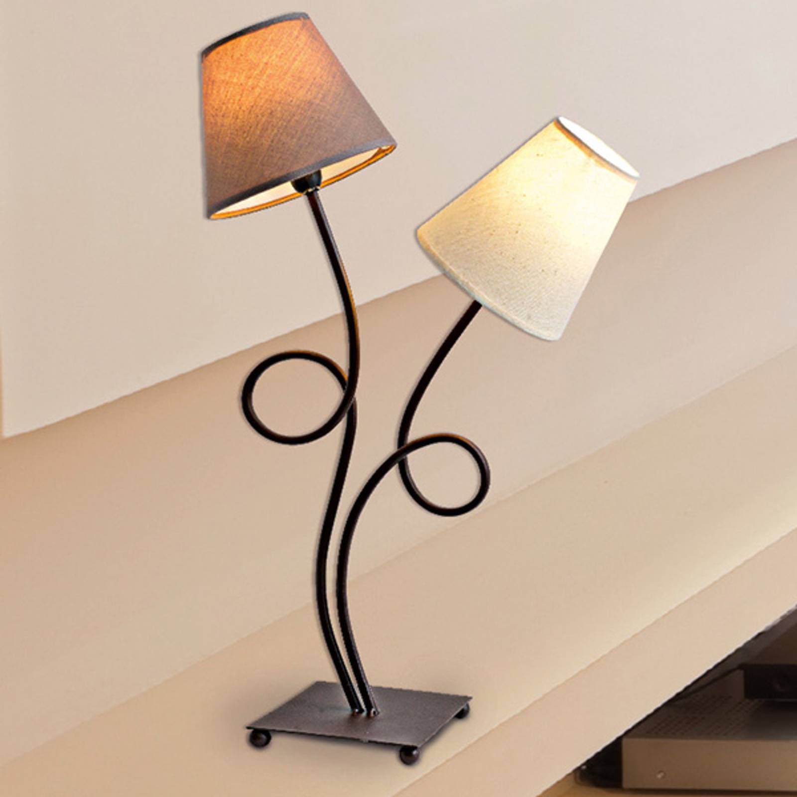 Zdjęcia - Lampa stołowa Näve Dwupunktowa materiałowa  Twiddle