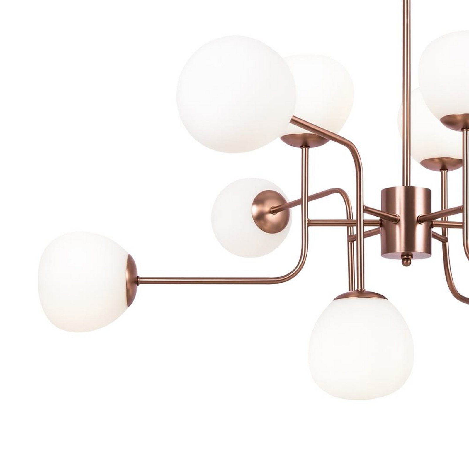 Maytoni Erich chandelier, brass rosé glass/metal, 12-bulb