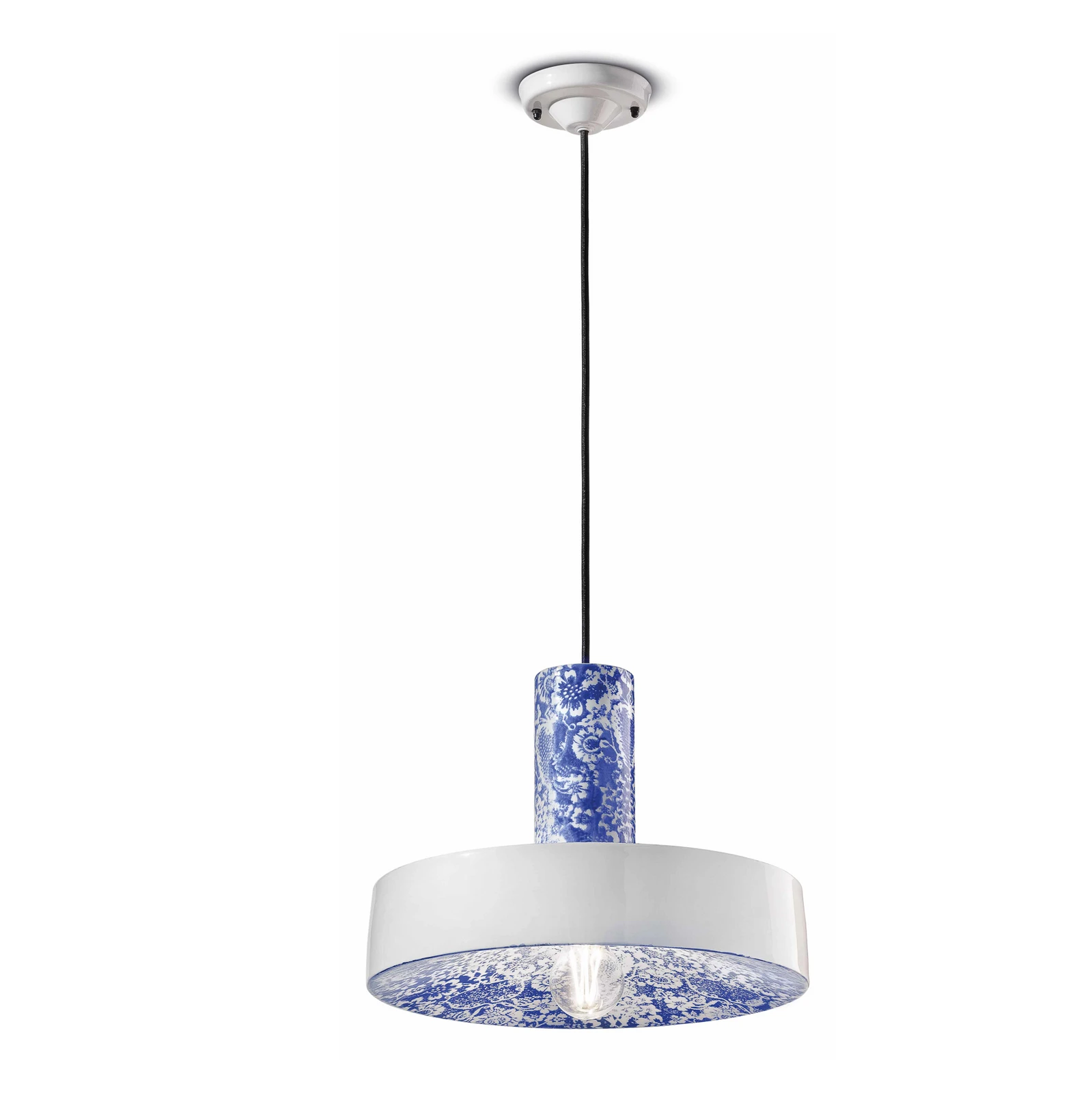 Lampada a sospensione PI a fiori, Ø 35 cm, blu