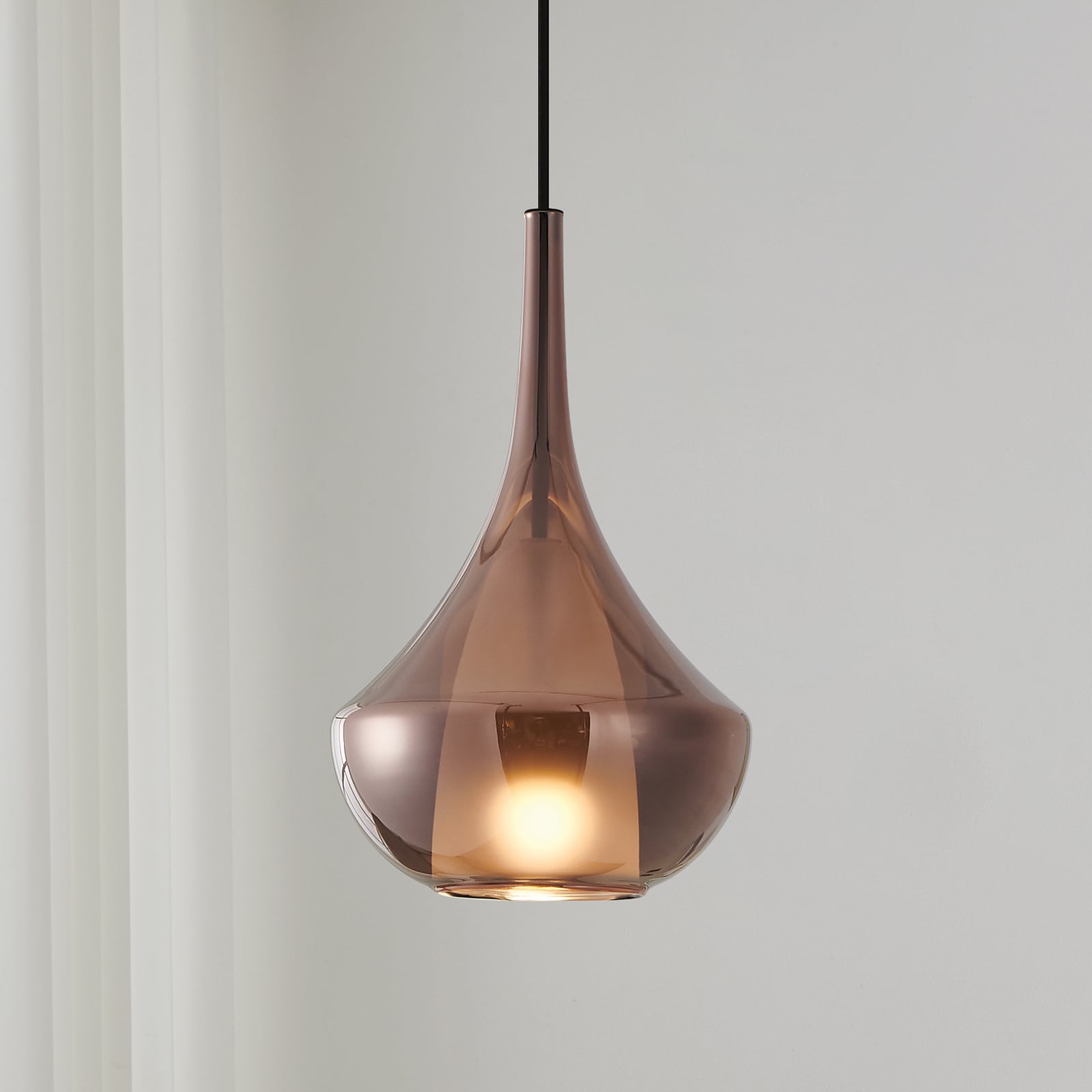 Lampa na vješanje Stars of Light Almoster, bakar, Ø 25 cm, staklo