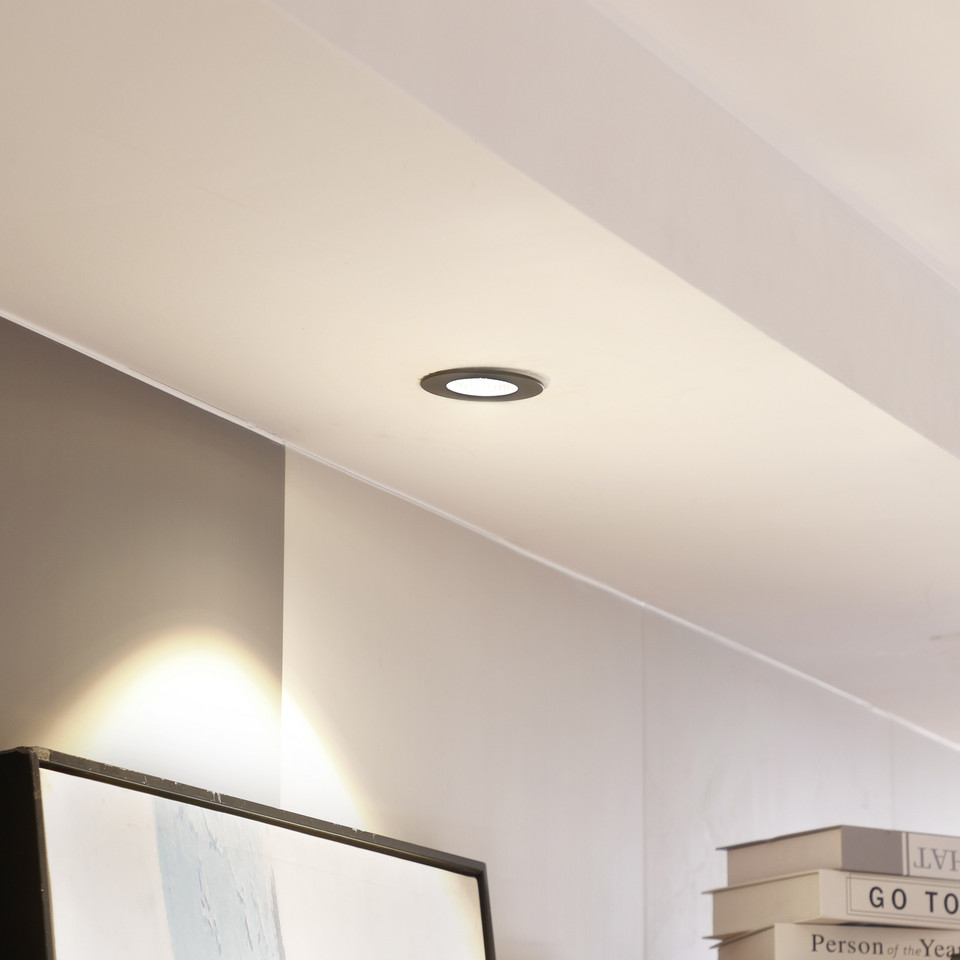 Arcchio Lirin LED Inbyggningsspot 3000K IP65, svart från Arcchio