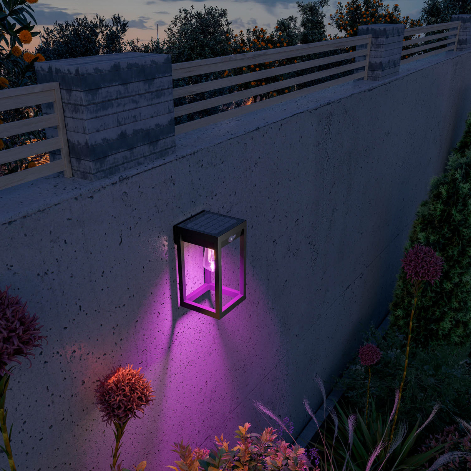 Calex Smart Outdoor Solar Lantern, Sensor, RGBW