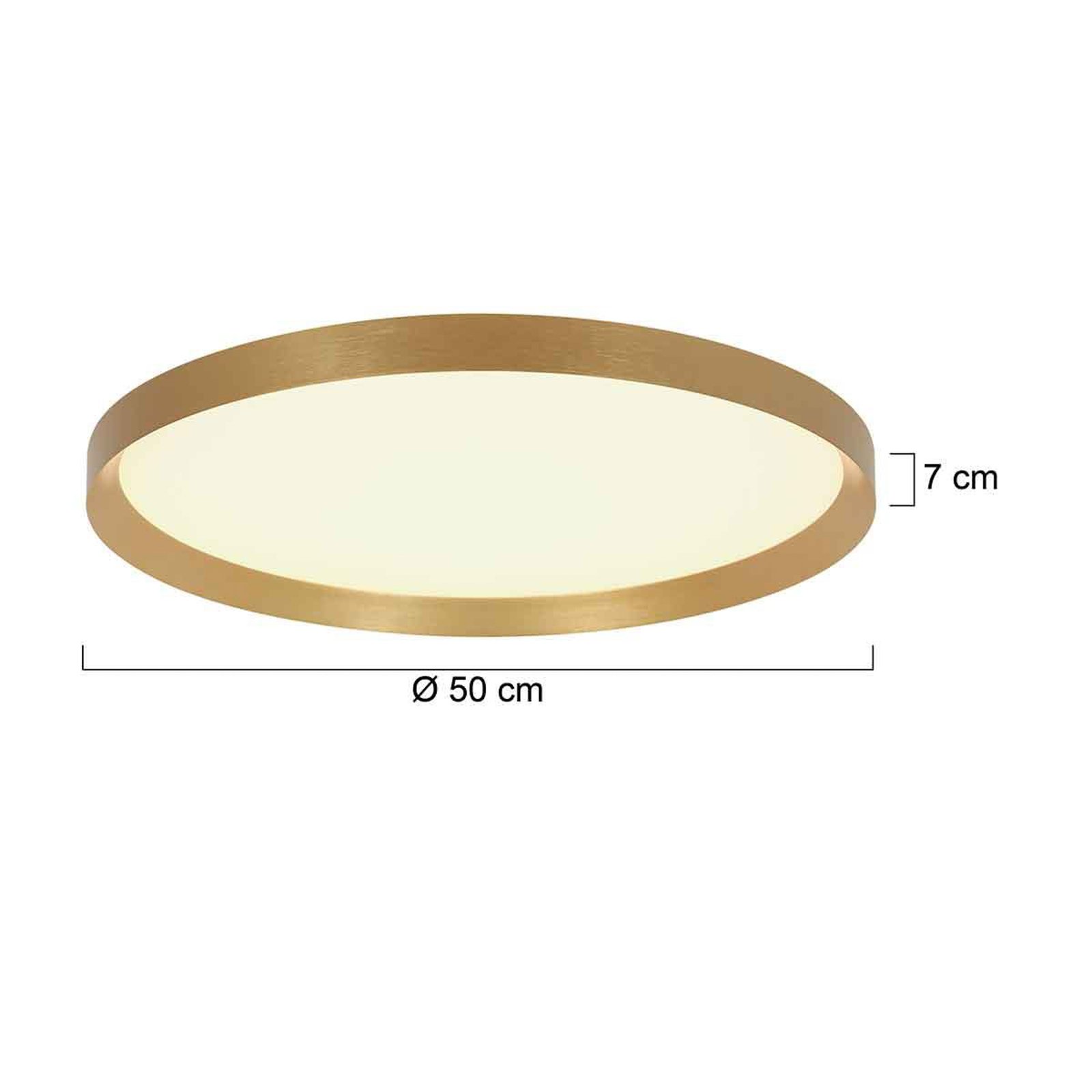 Plafonnier LED Flady, doré, Ø 50 cm direct/indirect