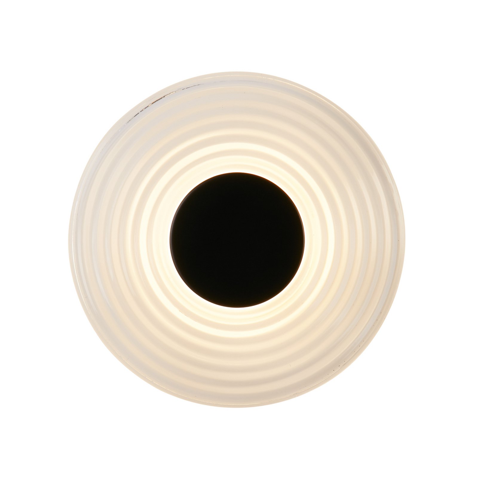 Aplique de pared LED Cleo, transparente/negro mate, Ø 30 cm, cristal