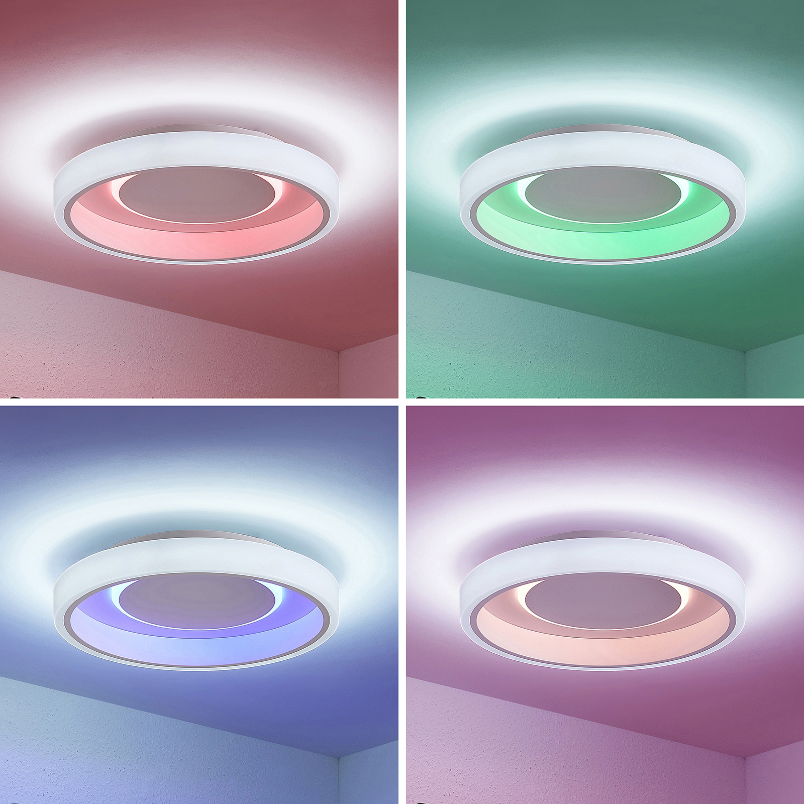 Lindby Wikani LED-taklampa, RGB, CCT, dimbar