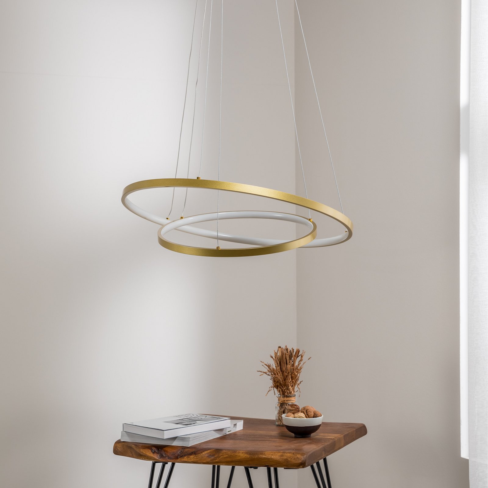 HOOP LED piekaramais gaismeklis, 51 W, Ø 60 cm, 4000 K, zelta krāsā