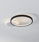 Plafonnier LED Gafares, noir Alu 41 cm Télécommande CCT