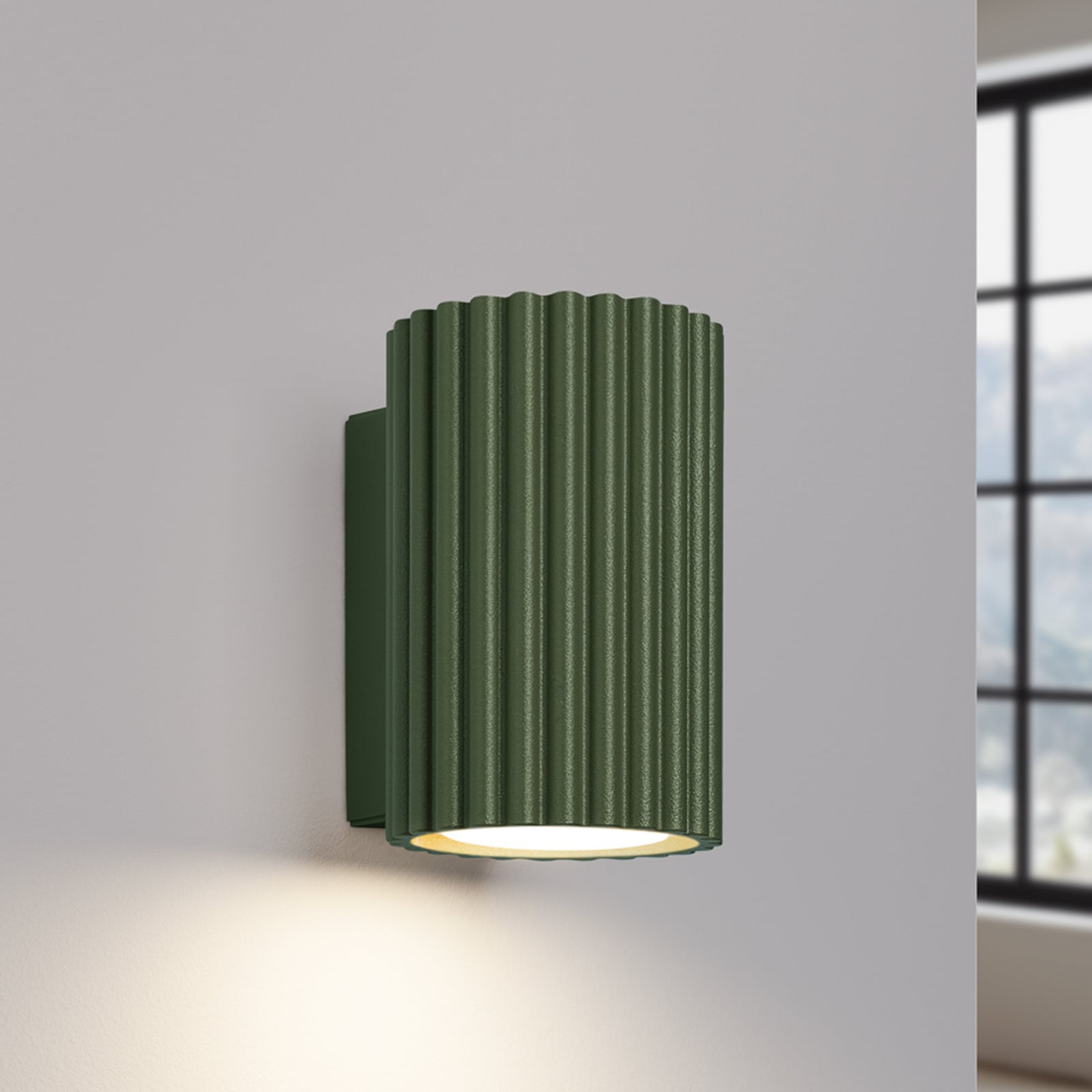 ALORA fali lámpa Magasság 10 cm olajzöld fém 1 x GU10 - SOLLUX