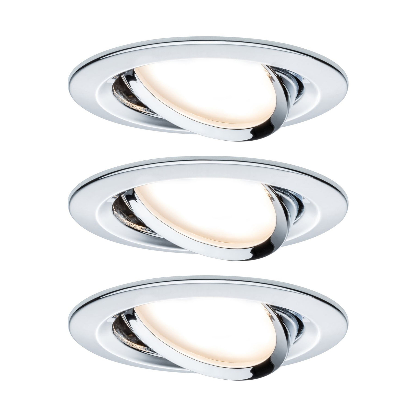 Paulmann Coin Slim 3 lampes LED chromées dimmables